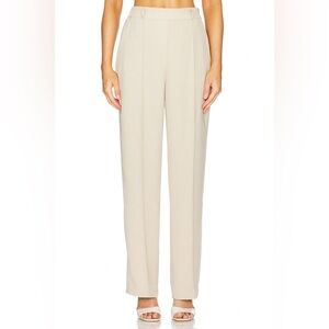 Spanx High Rise Crepe Wide Leg Cropped Trousers Tahini Tan Size XL